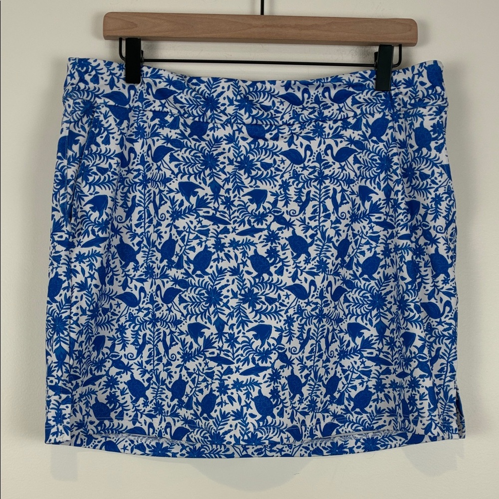 Vineyard Vines Women’s Medium Performance Skirt Blue White Skort Sea Ocean Beach